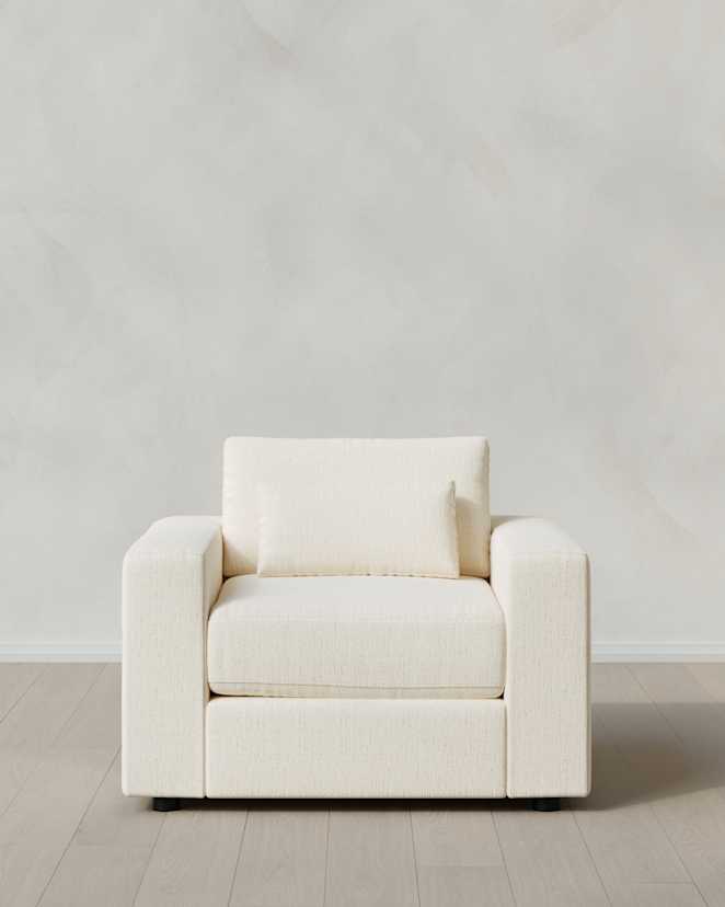 Snow Ashford Deep Seat Chair and a Half in Performance Chenille Linen Blend
