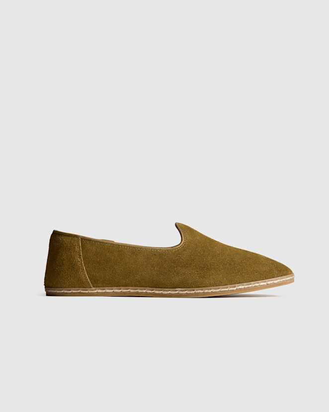 Vintage Olive Crafted Leather Slip-On