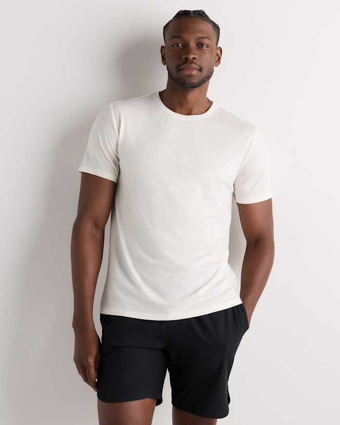 Off-White 100% Merino Wool All-Season Short Sleeve Base Layer Tee