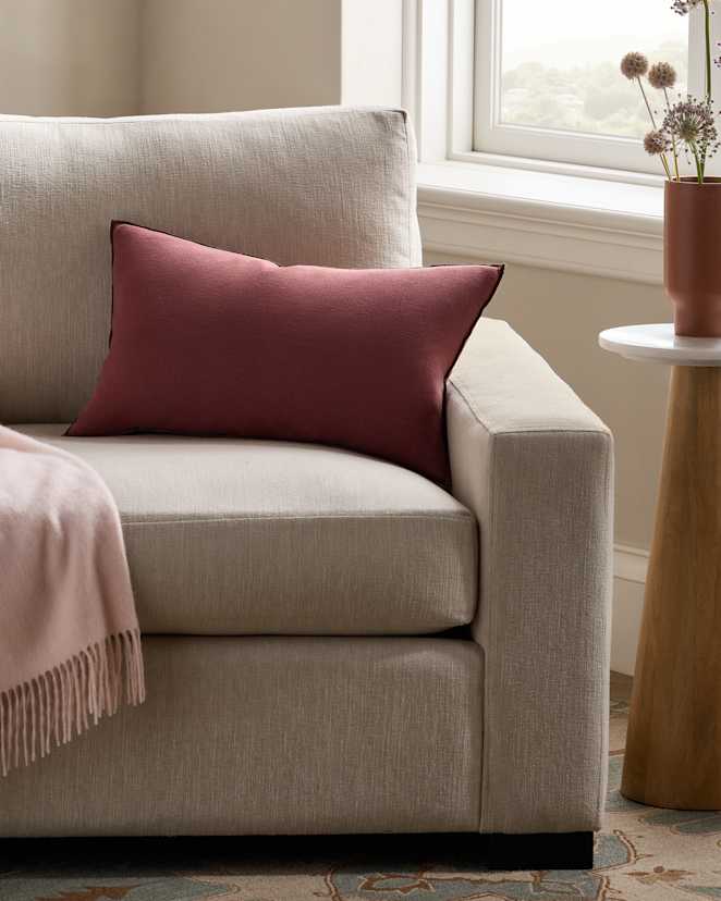 Wine/Chocolate Contrast European Linen Pillow Cover