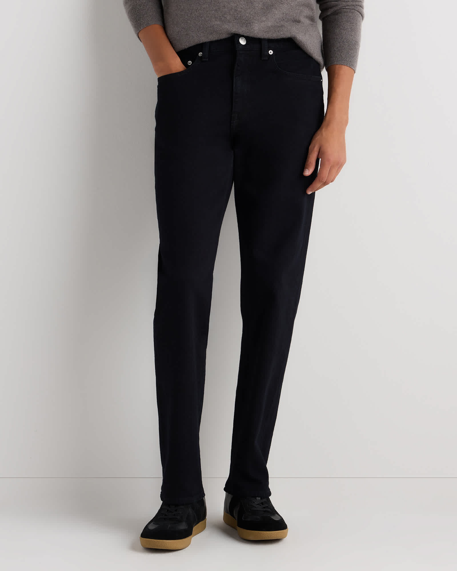 True Black Warren Stretch Straight Jeans