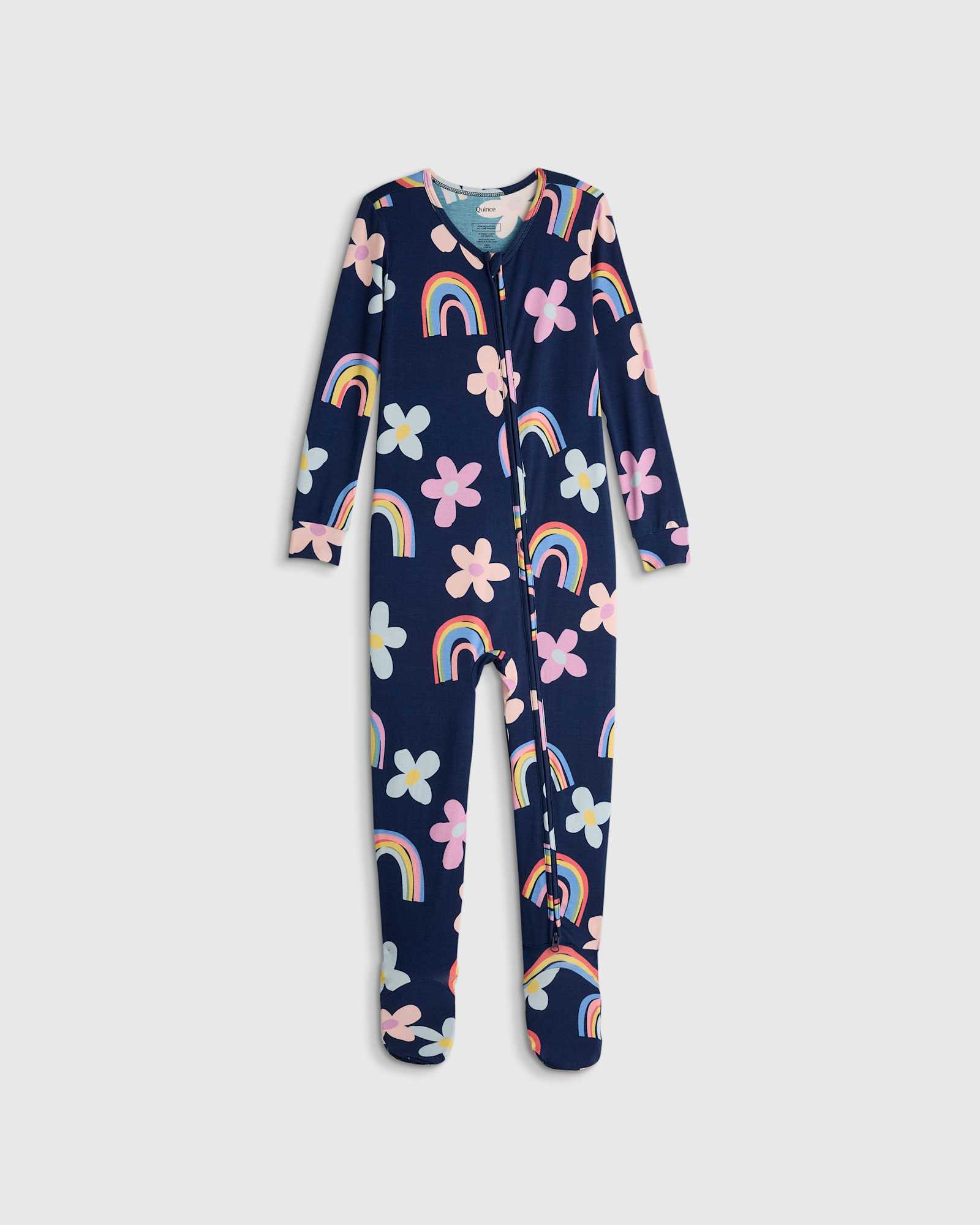 U--809 TODDLER Bamboo Footie Pajama Rainbow Garden 16436 CROPPED