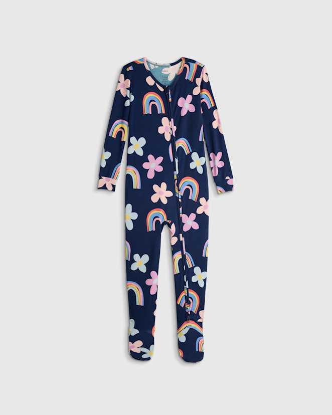 Rainbow Garden Bamboo Footie Pajama