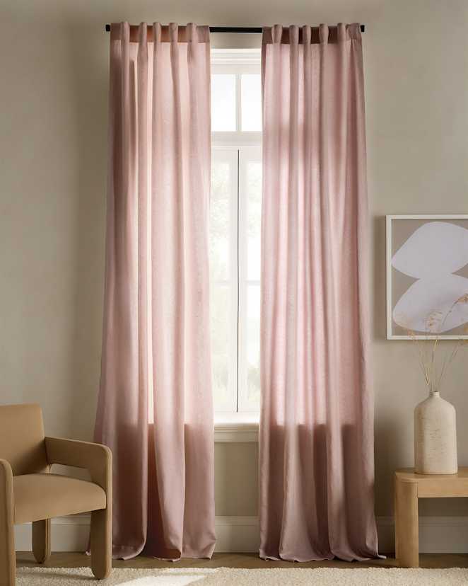 Rose Quartz European Linen Curtain