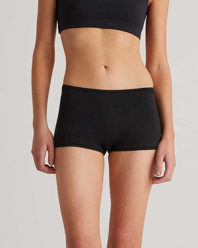 Black/Soft White/Ocean Organic Cotton Boyshort (6-pack)