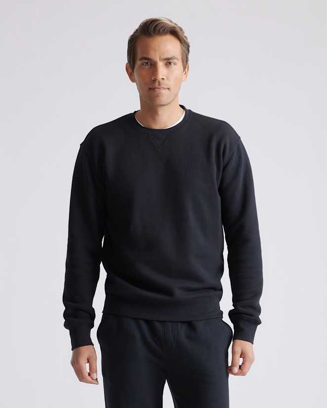 Black Organic Heavyweight Fleece Crew
