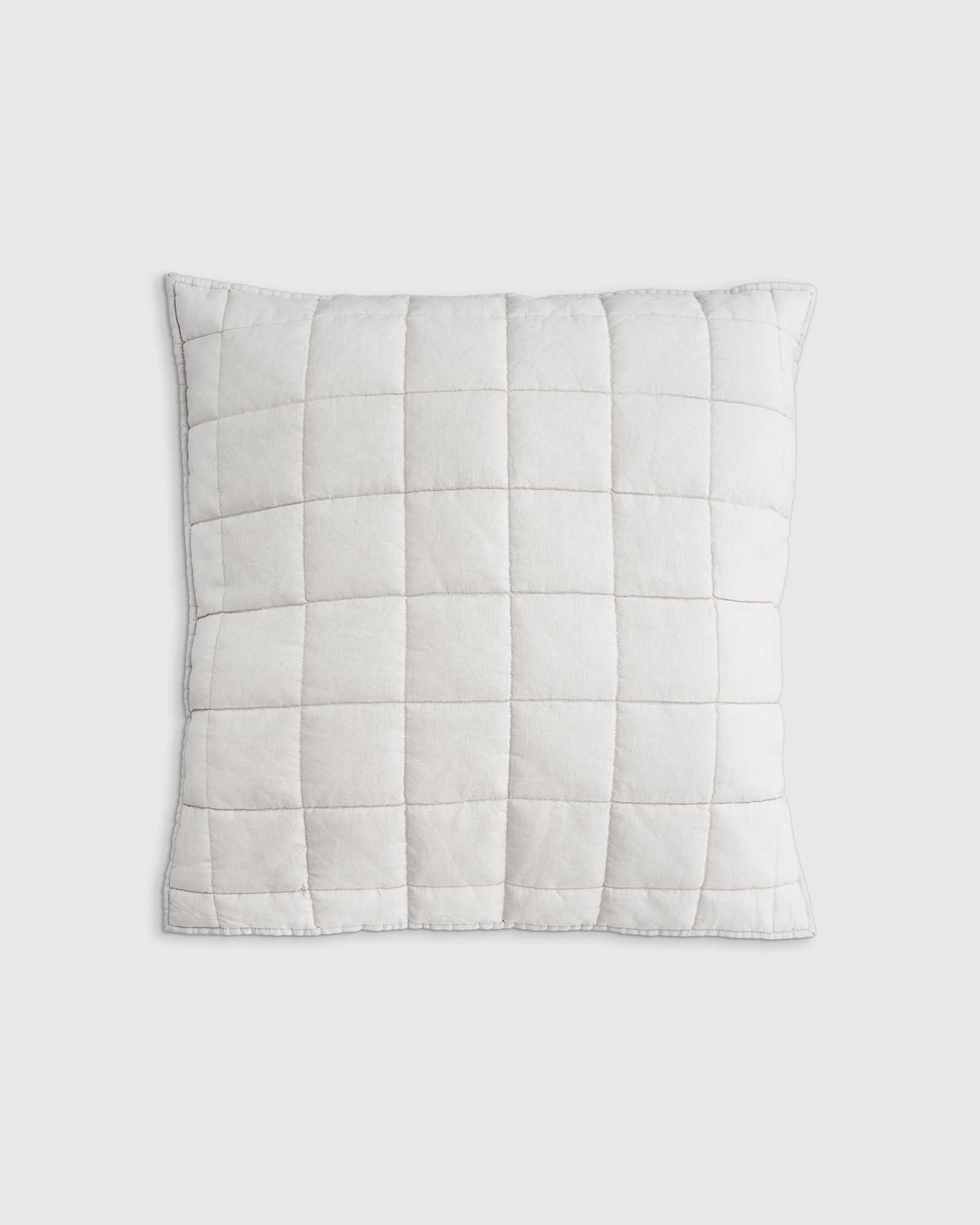 EuropeanLinenQuiltedEuroSham White