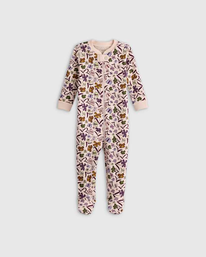 Butterfly Floral 100% Organic Cotton Footie Pajama