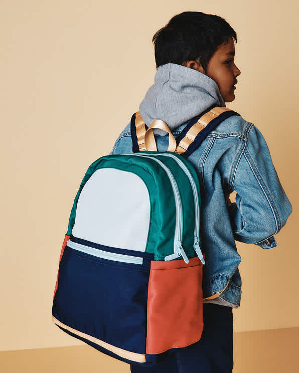 Colorblock Recycled Double Pocket Backpack