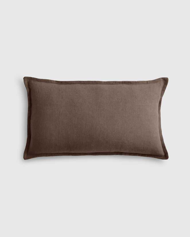 Espresso European Linen Flange Edge Pillow Cover