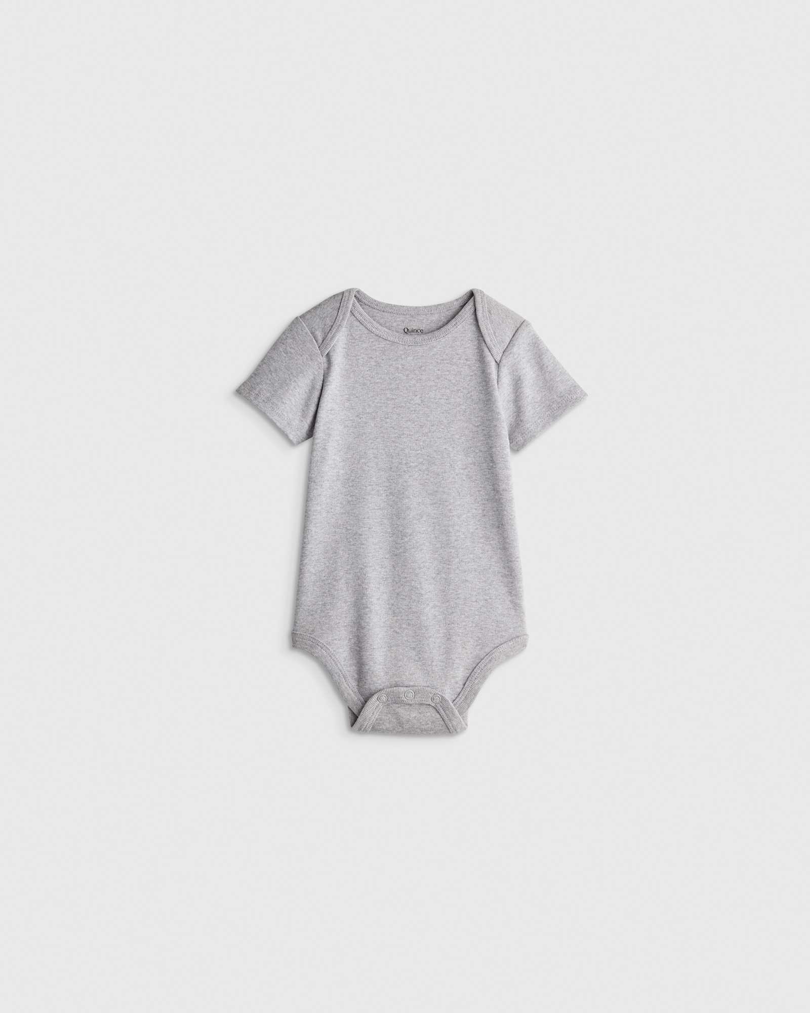 heather-grey 100% Organic Cotton Short Sleeve Bodysuit
