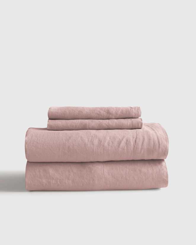 Dusty Mauve European Linen Sheet Set