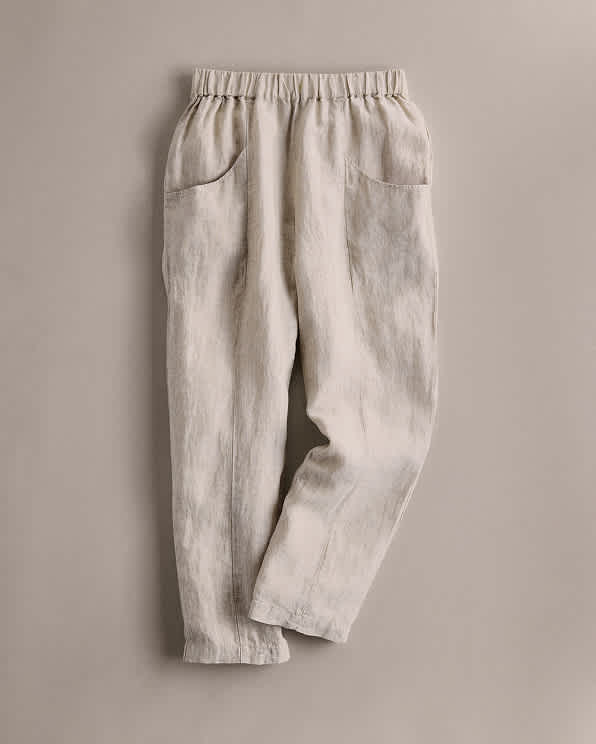 Flax 100% European Linen Tapered Ankle Pants