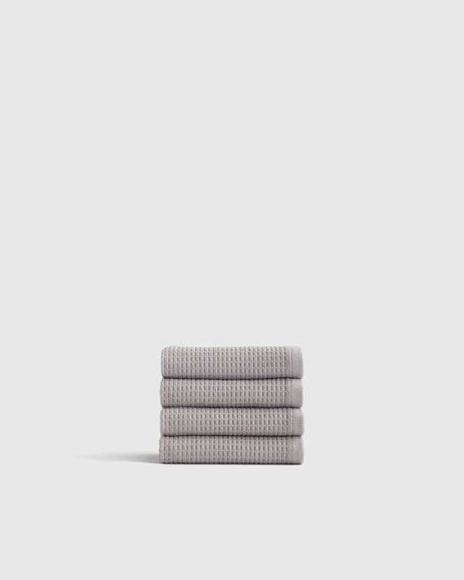 Grey Turkish Waffle Terry Washcloth (Set of 4)