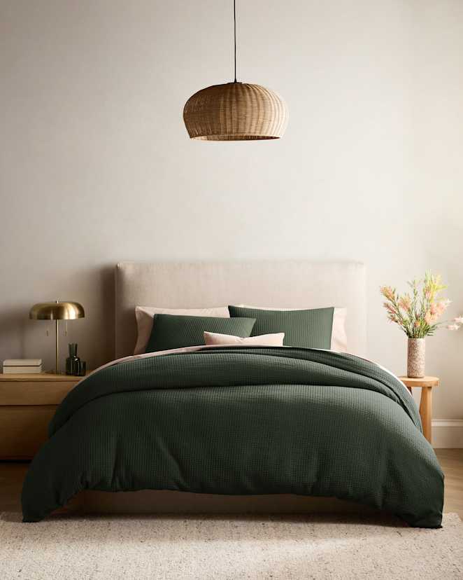 Pine Organic Luxe Honeycomb Duvet Cover Set