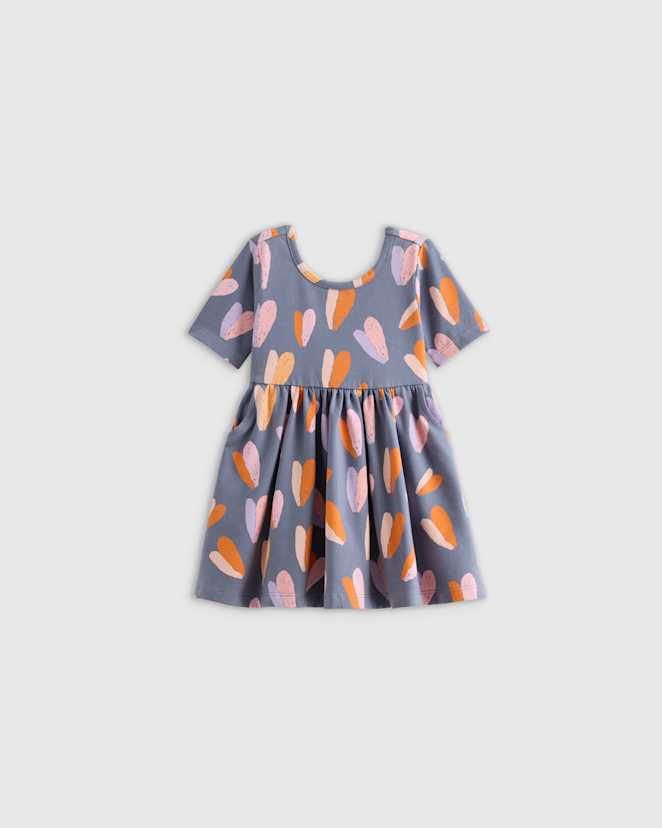 Multi Hearts Organic Cotton Skater Dress