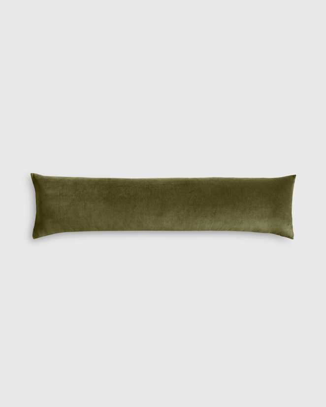 Moss Cotton Velvet Oversized Lumbar Pillow Cover
