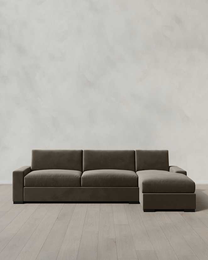 Sable Stillman Chaise Sectional in Performance Velvet