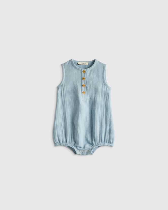 Ocean Breeze Organic Cotton Gauze Bubble Romper
