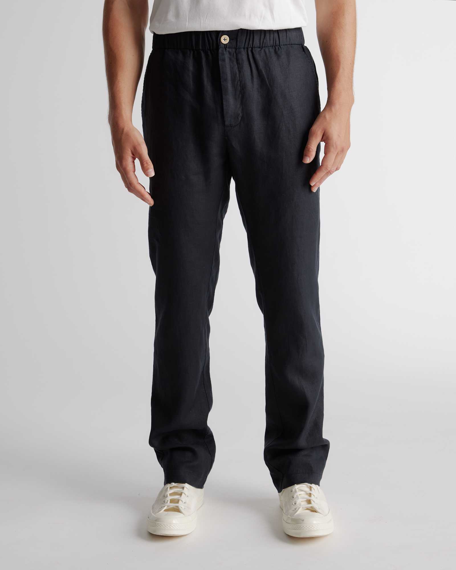 Black Pantalon 100 % lin européen