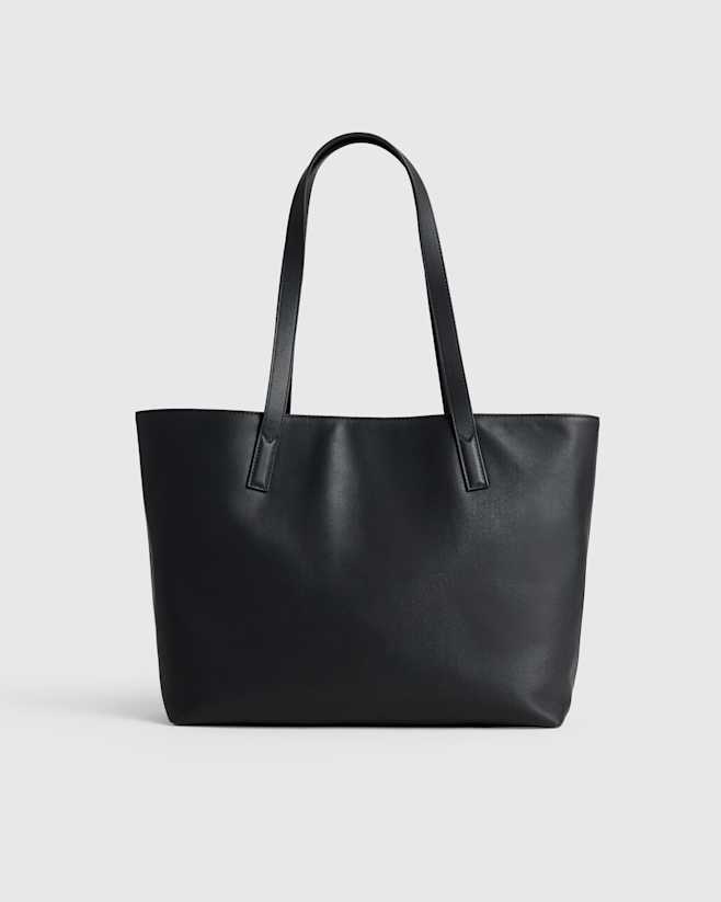 Black Classic Italian Leather Tote