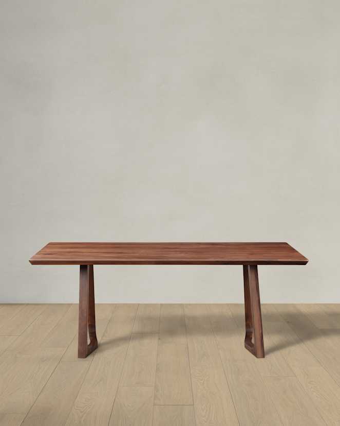 Brown Walnut Solid Wood Midcentury Dining Table