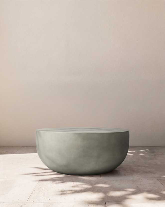 Grey Concrete Drum Indoor/Outdoor Coffee Table