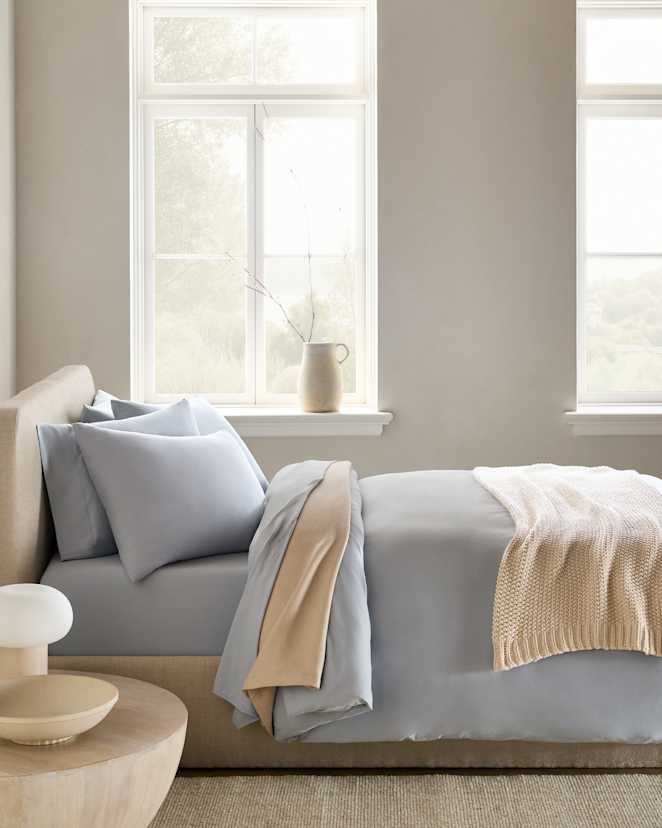 Light Blue Organic Jersey Duvet Cover