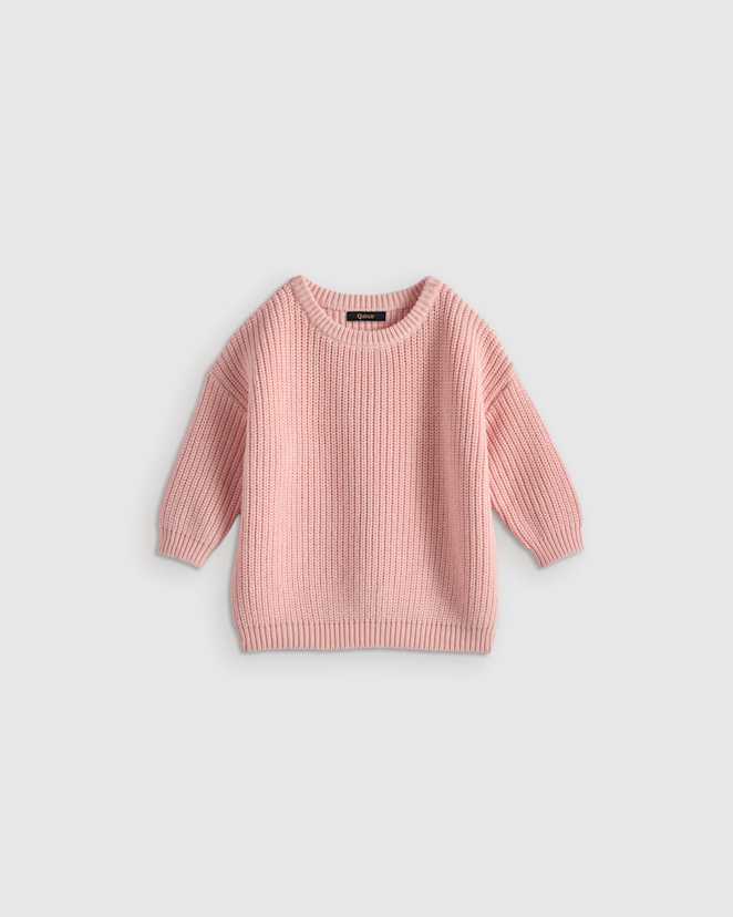 Silver Pink 100% Organic Cotton Fisherman Tunic Sweater
