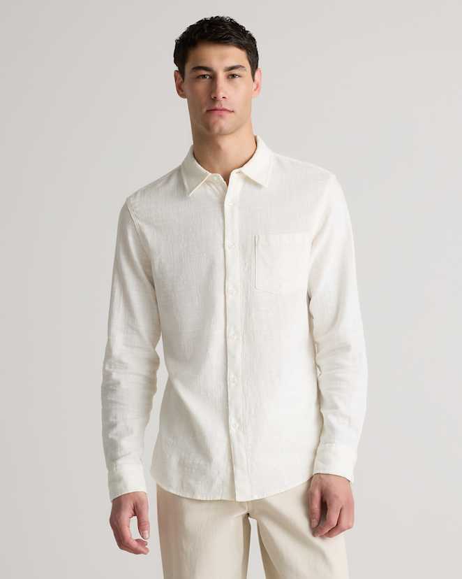 White Organic Cotton Stretch Selvage Shirt