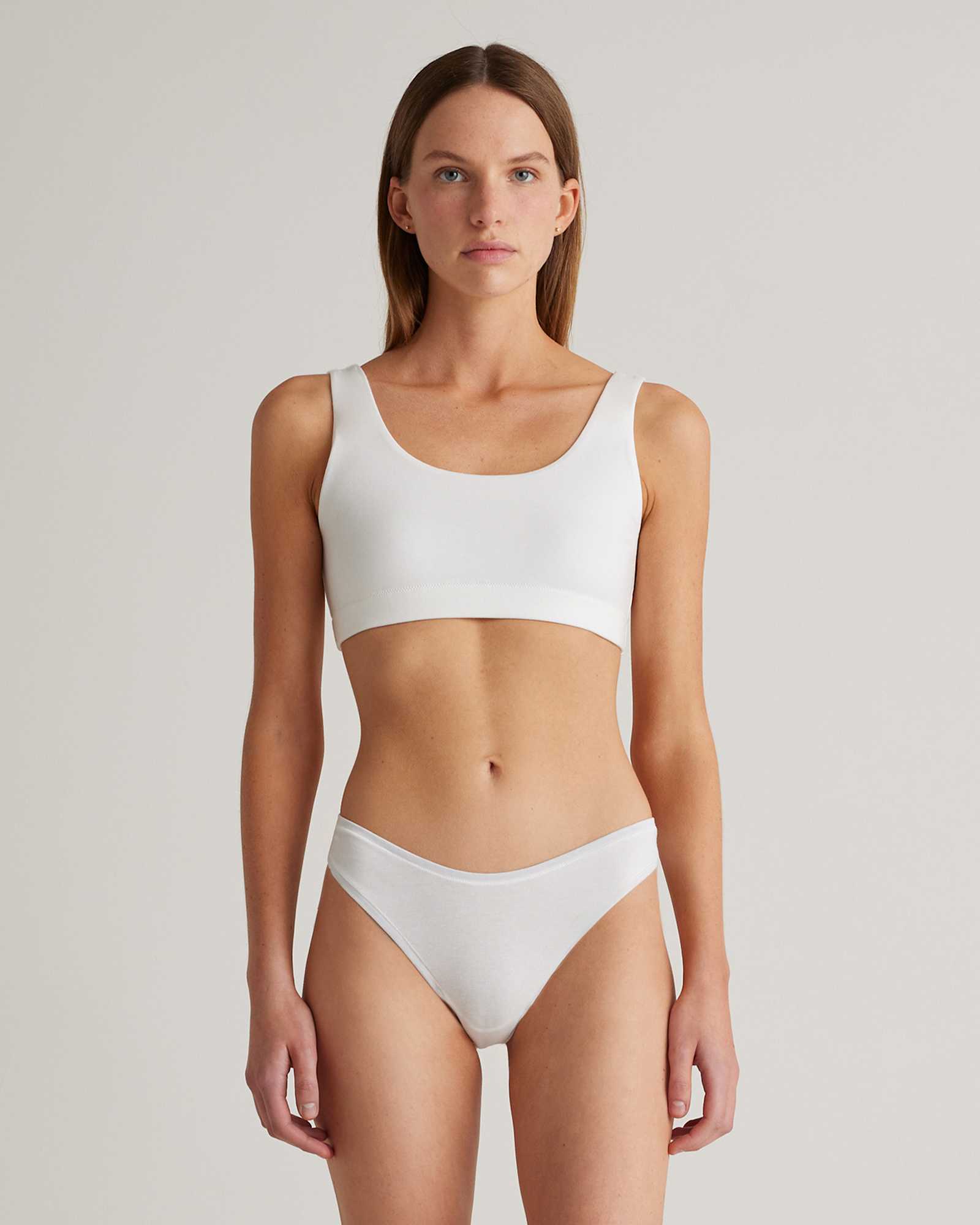 Soft White Organic Cotton Tank Bralette (2-pack)