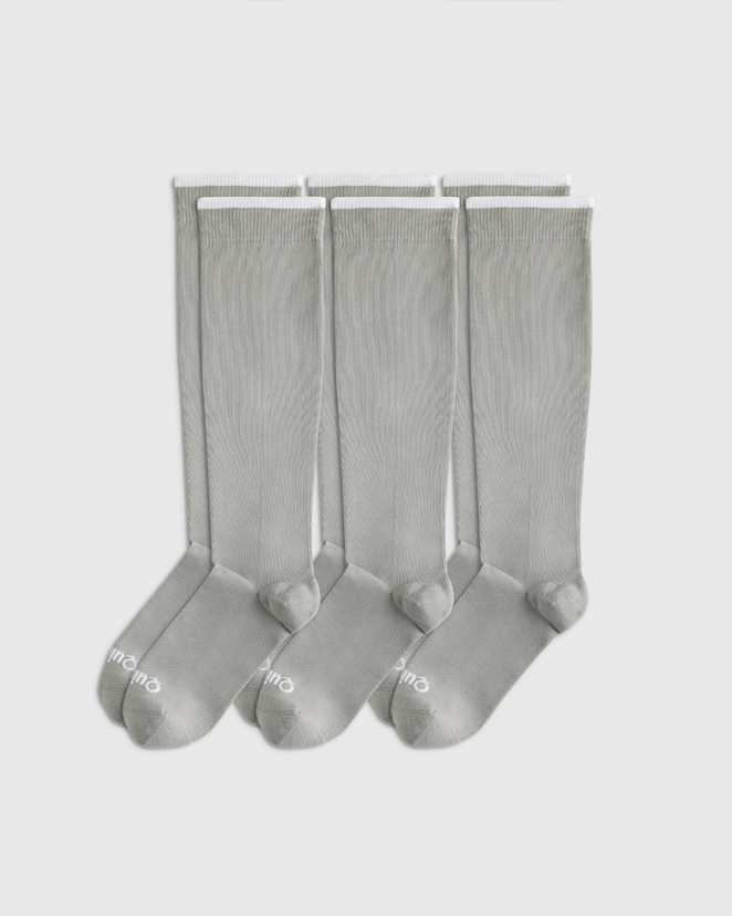 Heather Grey Recycled Nylon Compression Sock (3-pack)