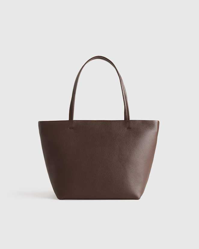 Espresso Brown Italian Leather Soft Shopper Tote