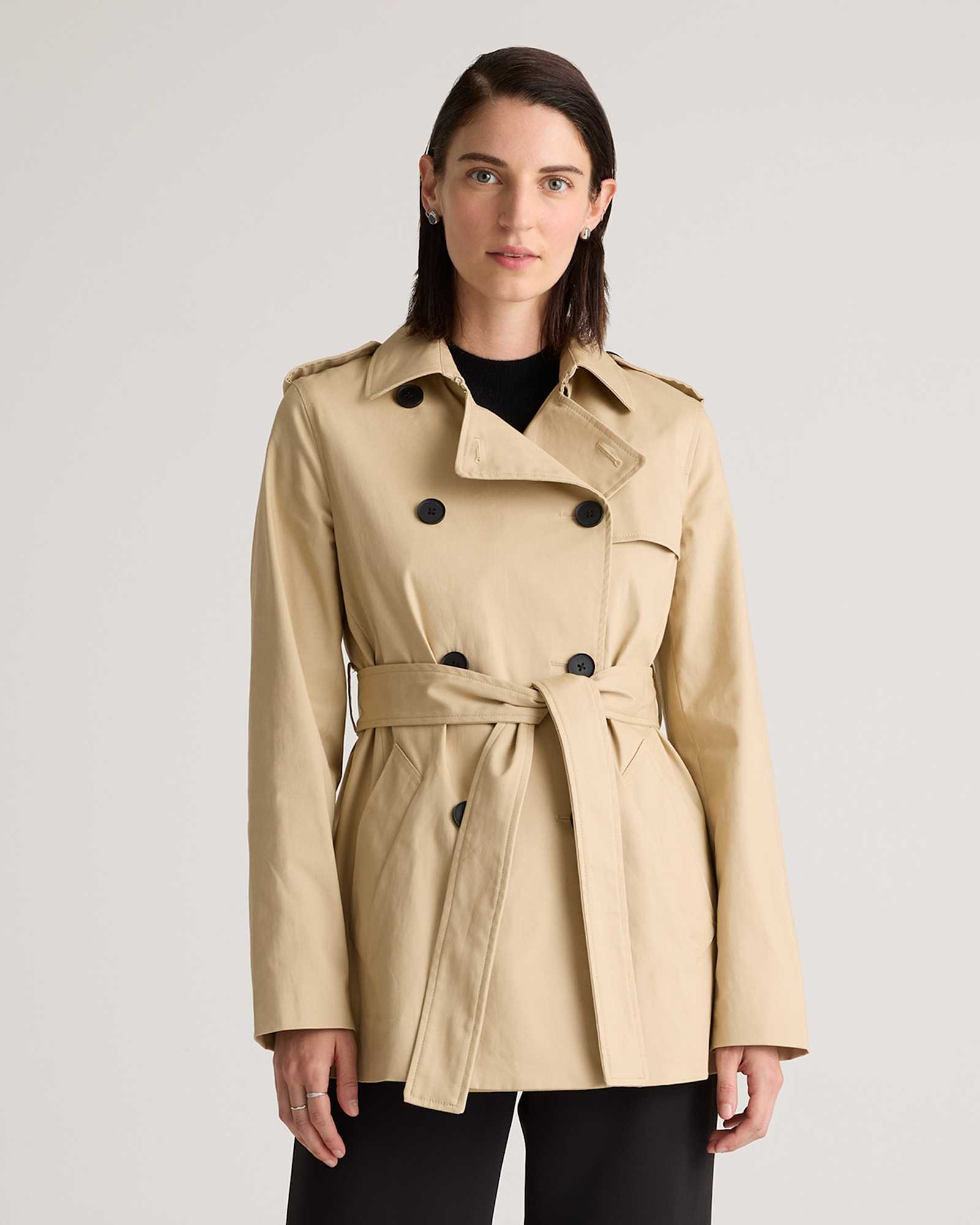Light Khaki Trench court extensible confortable