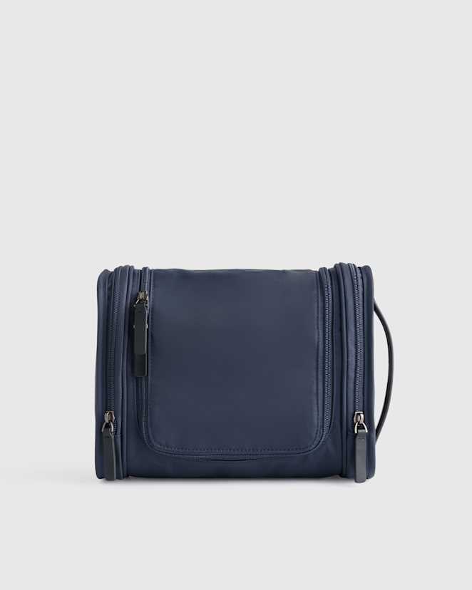 Navy Voyage Nylon Hanging Toiletry Case