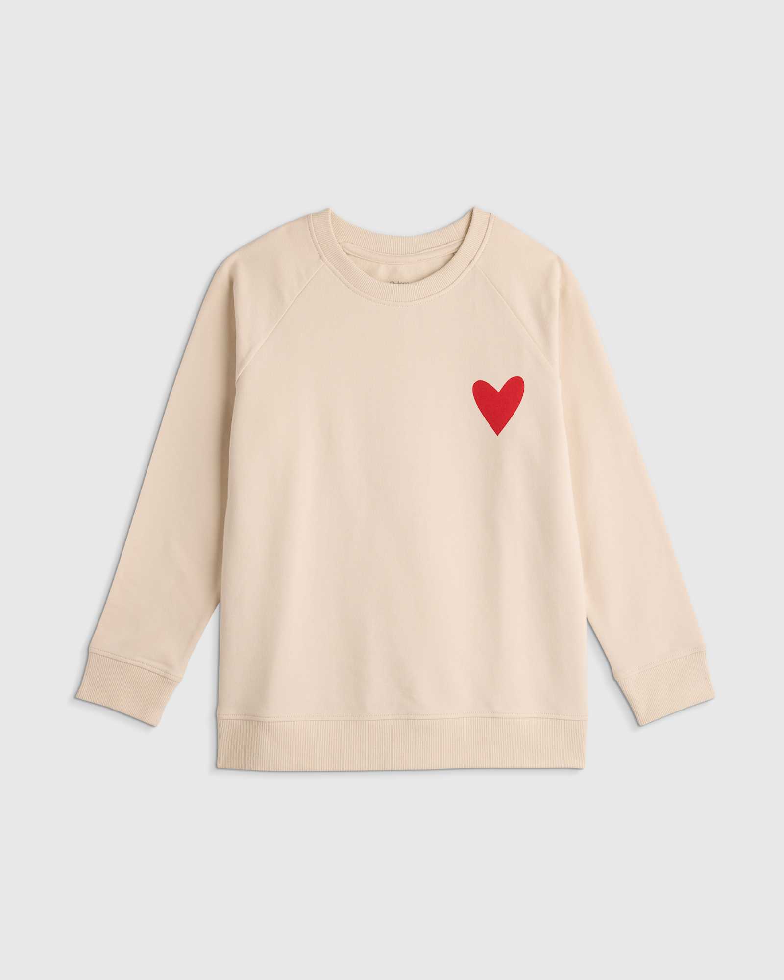 Heart Graphic Organic Cotton French Terry Crew Neck Sweatshirt