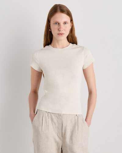 Organic Cotton Micro-Rib Crewneck Tee
