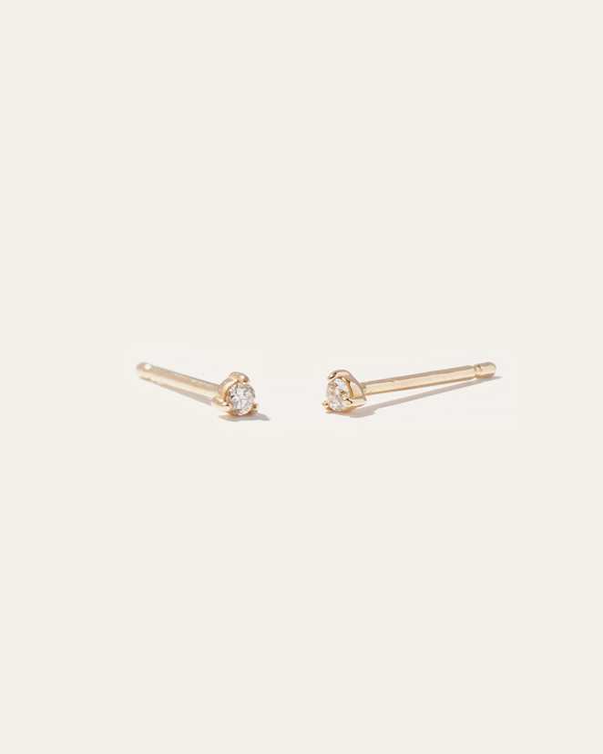 Yellow Gold 14K Gold Diamond Tiny Studs
