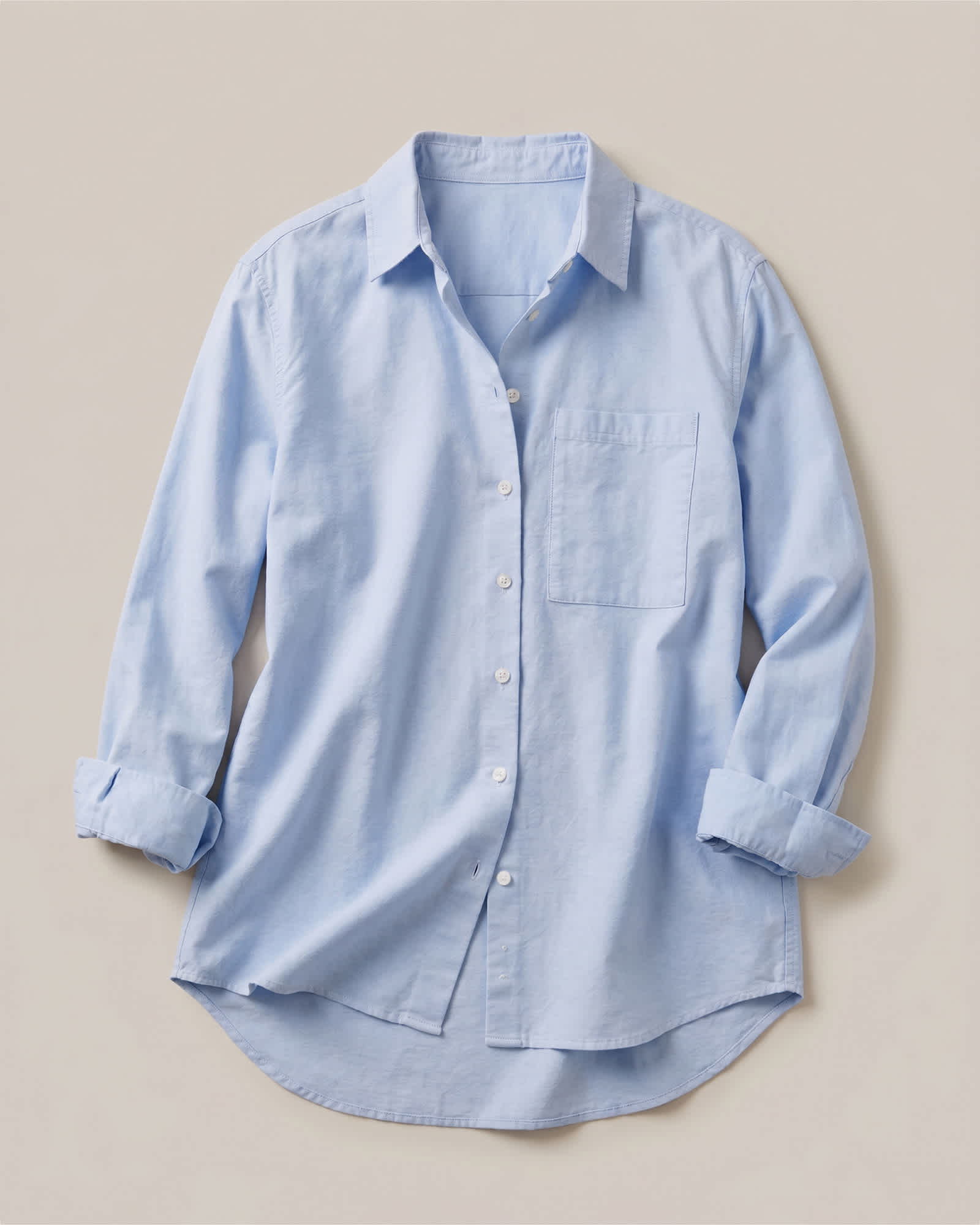 Pale Blue Organic Cotton Relaxed Oxford Shirt