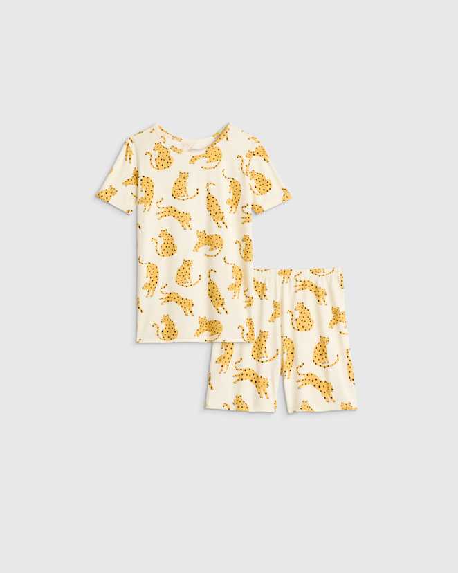 Jungle Cats Bamboo Short Sleeve and Shorts Pajama Set
