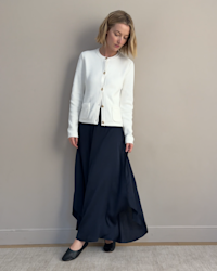 Women-s Washable Stretch Silk Palazzo Pants Navy IH Model 4x5