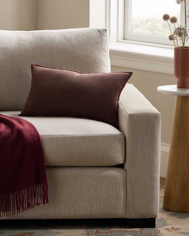 Chocolate/Wine Contrast European Linen Pillow Cover