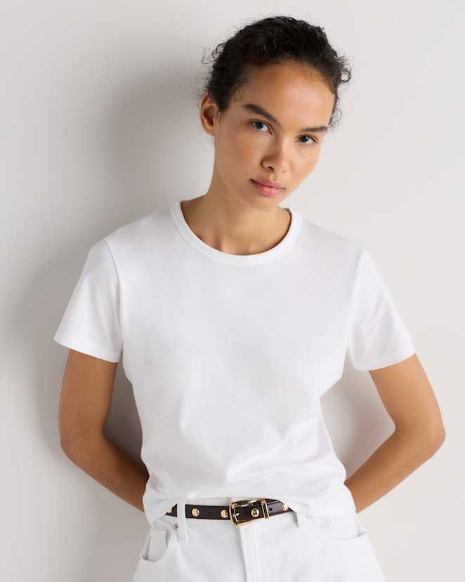 White 100% Pima Cotton Luxe Touch Slim Fit Tee