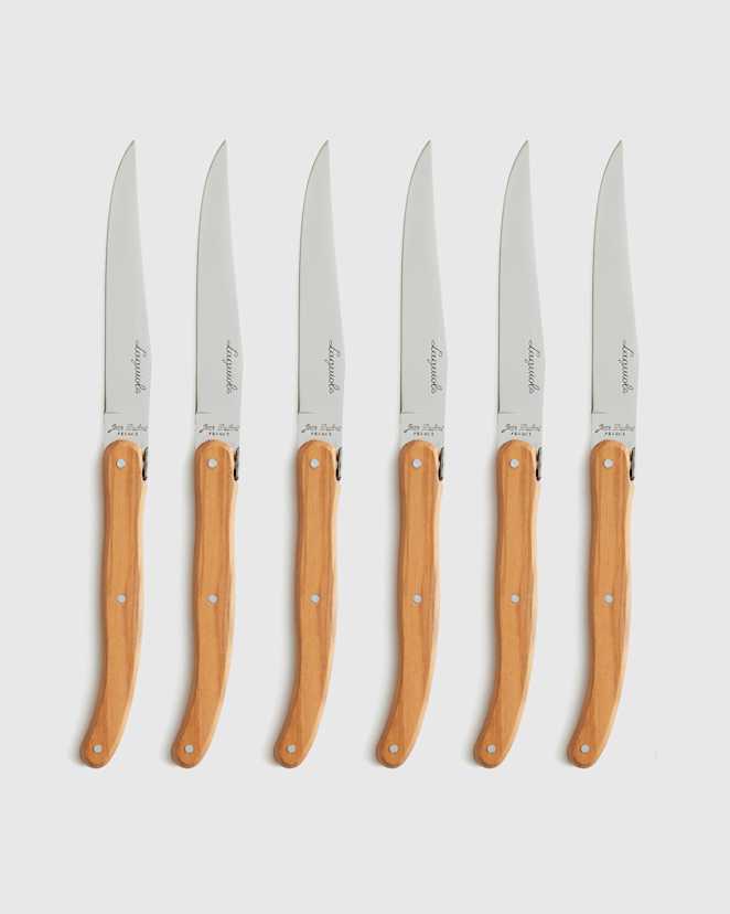No Color Jean Dubost Laguiole Olivewood Steak Knives (Set of 6)