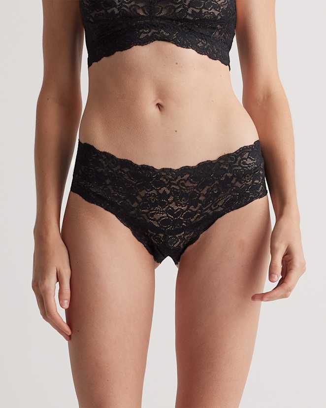 Black/Clay Stretch Lace Cheeky Brief (6-pack)