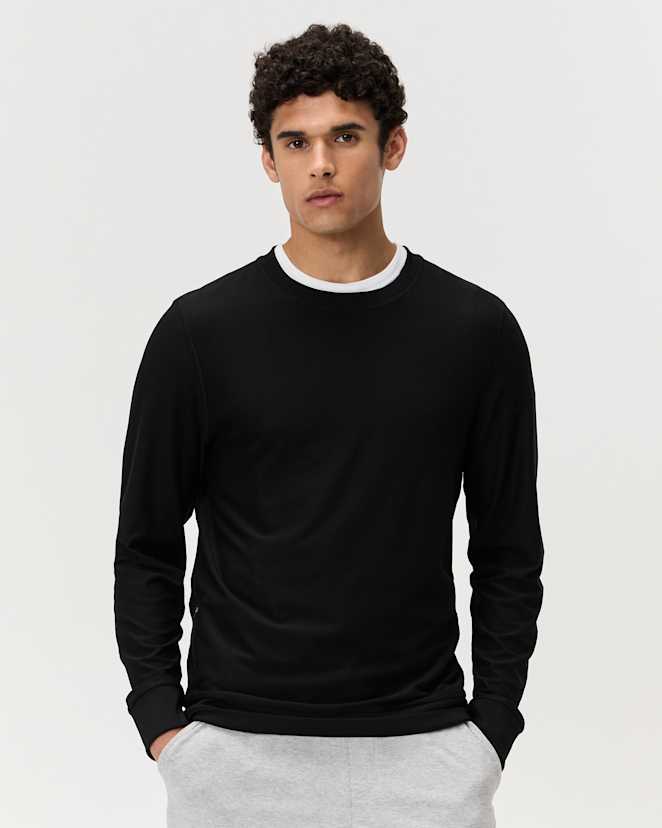 Black Flowknit Performance Crew Sweatshirt