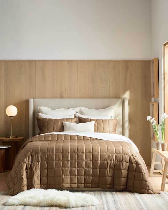 Walnut Bamboo Box Quilt Set