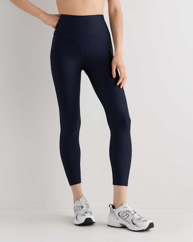 Deep Navy Satin-Sculpt High-Waisted Legging