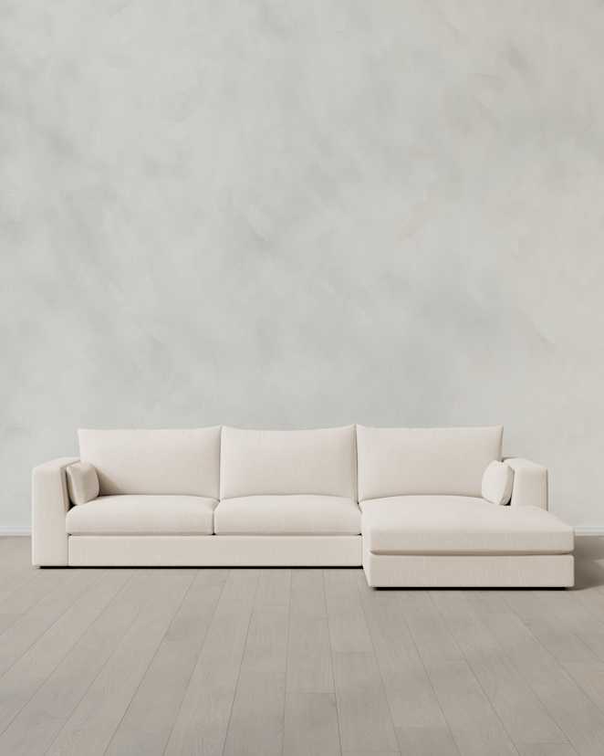Pearl Oasis Chaise Sectional in Performance Linen