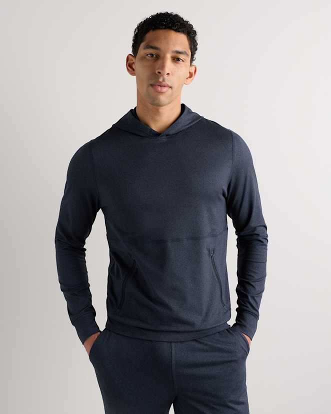 Heather Deep Navy Flowknit Performance Hoodie